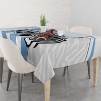 Custom Botswana Football Tablecloth Come On Zebras