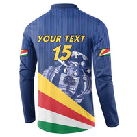 Custom Seychelles Beach Soccer 2025 Button Sweatshirt Flag Style
