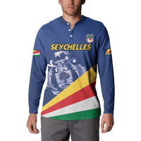 Custom Seychelles Beach Soccer 2025 Button Sweatshirt Flag Style
