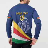 Custom Seychelles Beach Soccer 2025 Button Sweatshirt Flag Style