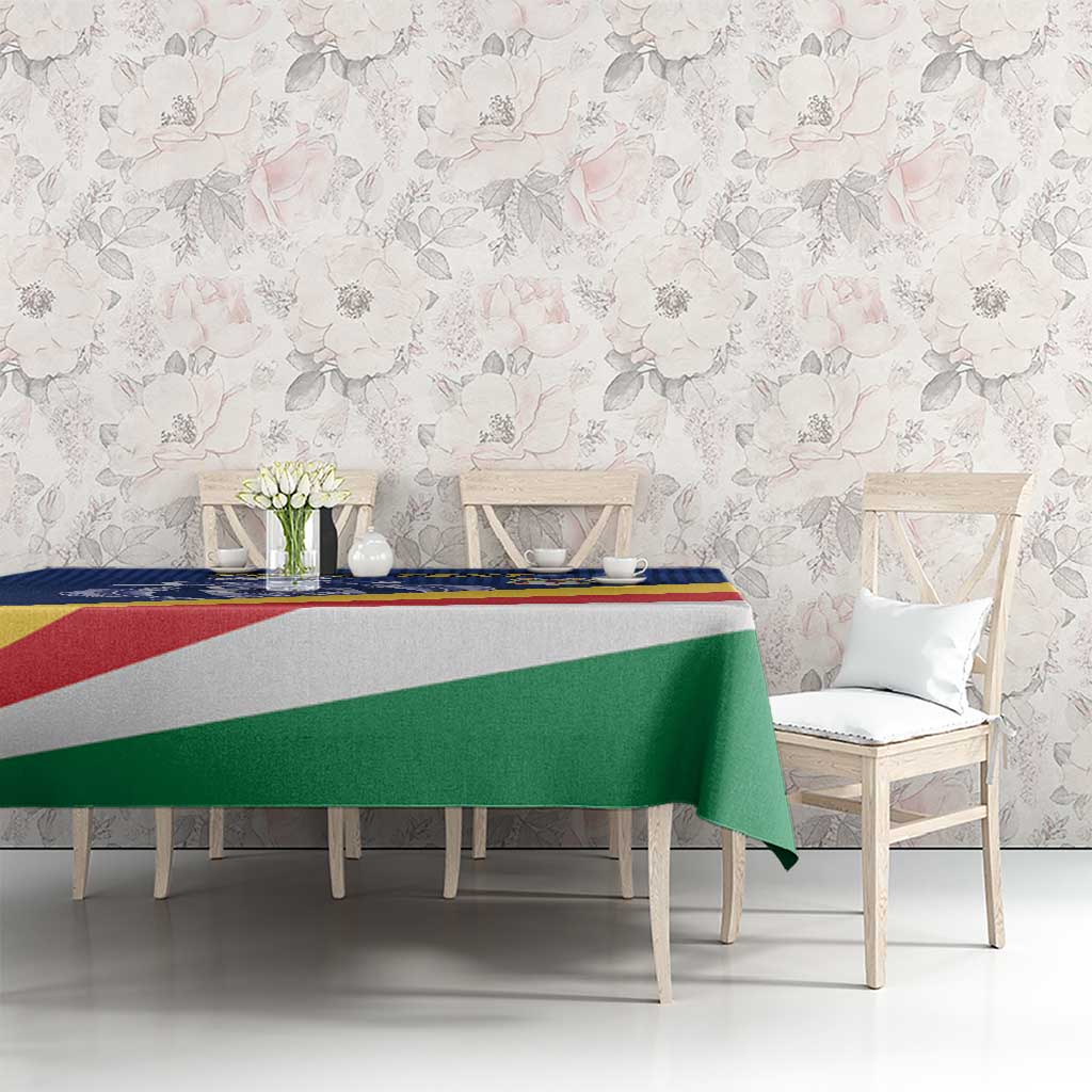 Custom Seychelles Beach Soccer 2025 Tablecloth Flag Style