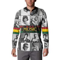 African-American Black Music Month Button Sweatshirt Legends Tribute