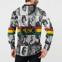 African-American Black Music Month Button Sweatshirt Legends Tribute