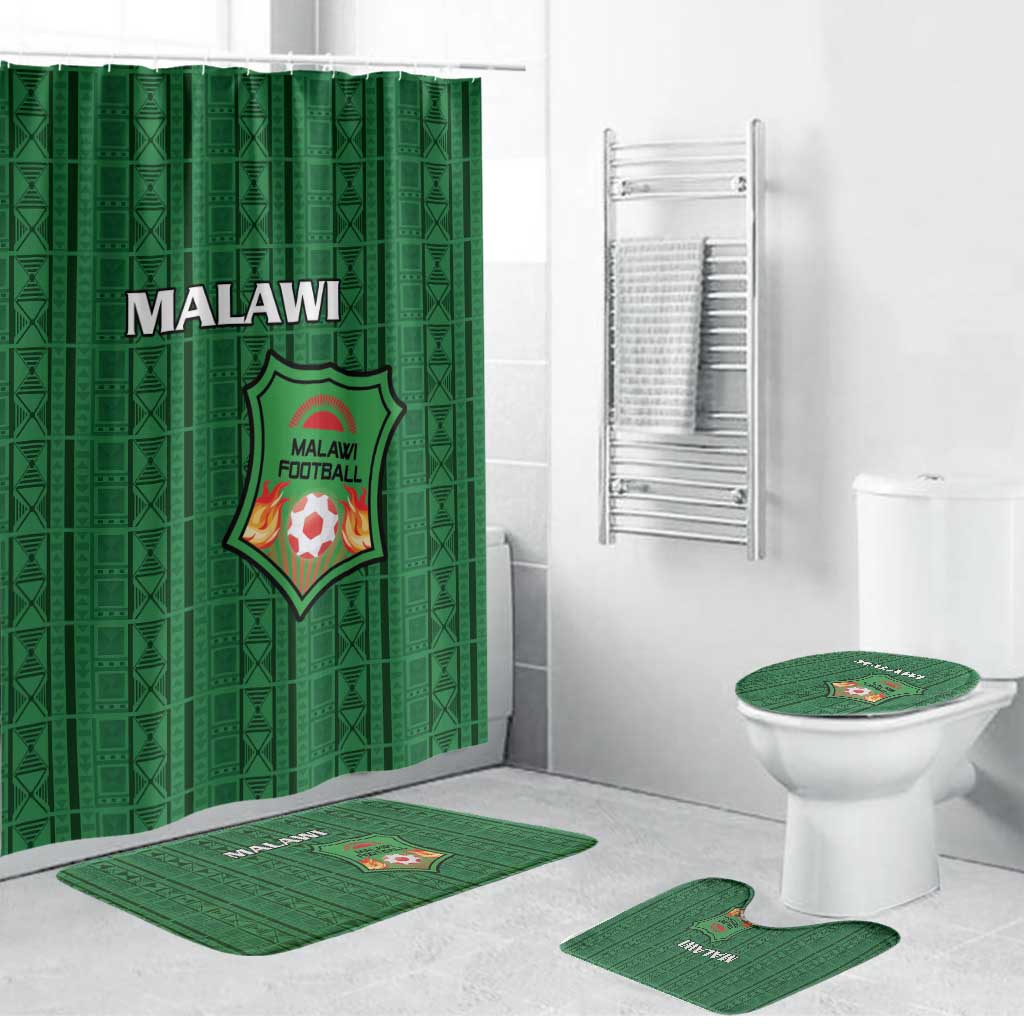 Malawi Football Bathroom Set Come On Flames - Green - Wonder Print Shop