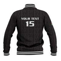 Custom Malawi Football Baseball Jacket Come On Flames - Black - Wonder Print Shop