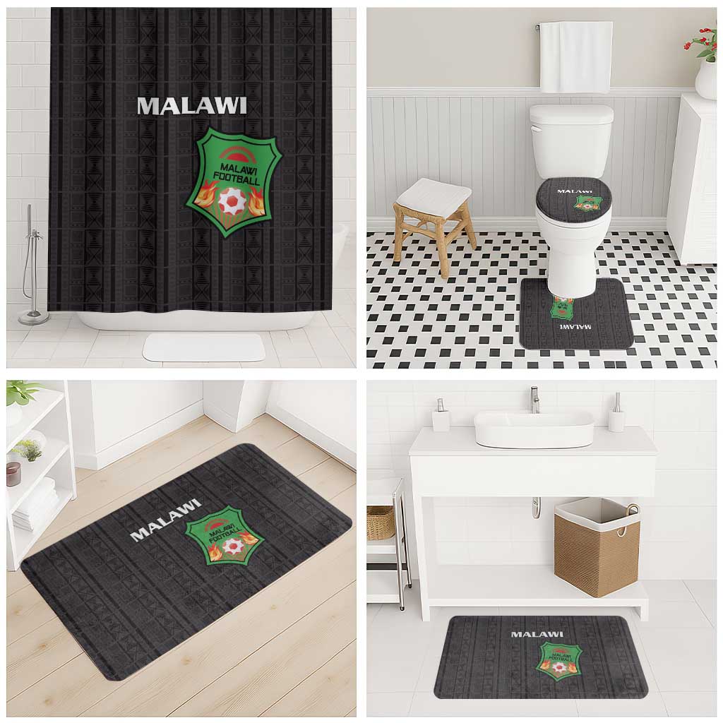 Malawi Football Bathroom Set Come On Flames - Black - Wonder Print Shop