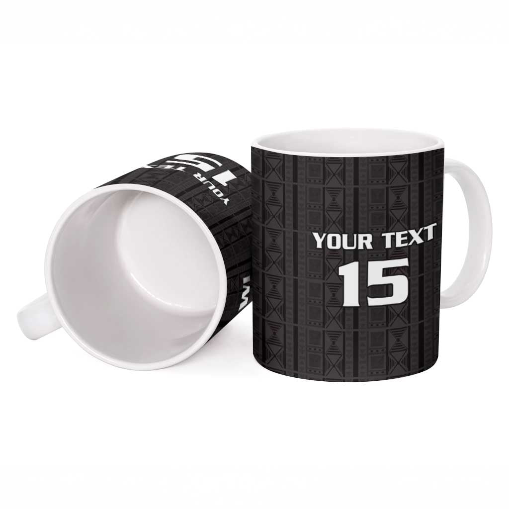 Custom Malawi Football Ceramic Mug Come On Flames - Black - Wonder Print Shop