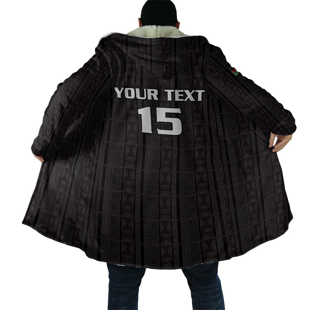 Custom Malawi Football Cloak Come On Flames - Black - Wonder Print Shop