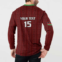 Custom Malawi Football Button Sweatshirt Come On Flames - Red - Wonder Print Shop