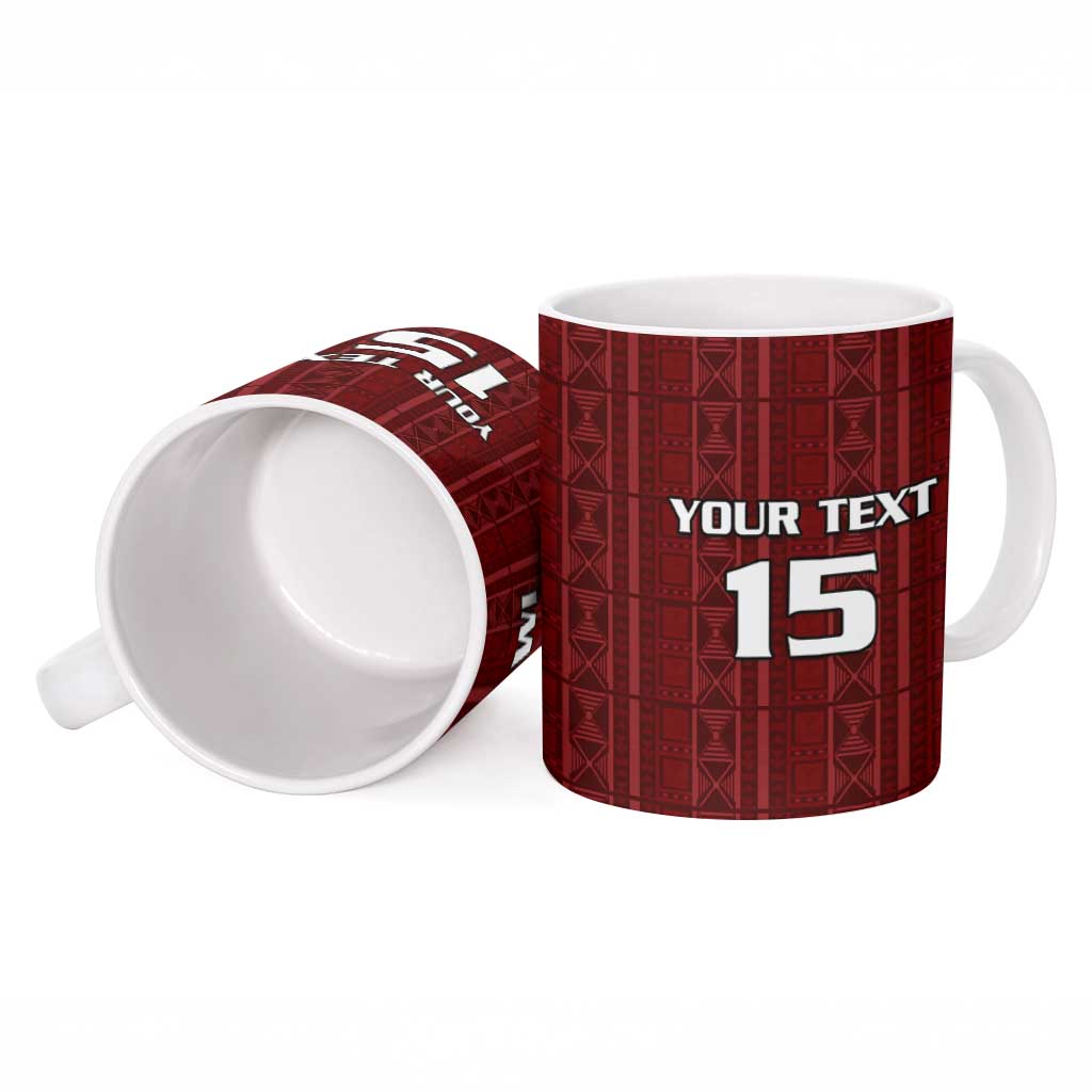 Custom Malawi Football Ceramic Mug Come On Flames - Red - Wonder Print Shop