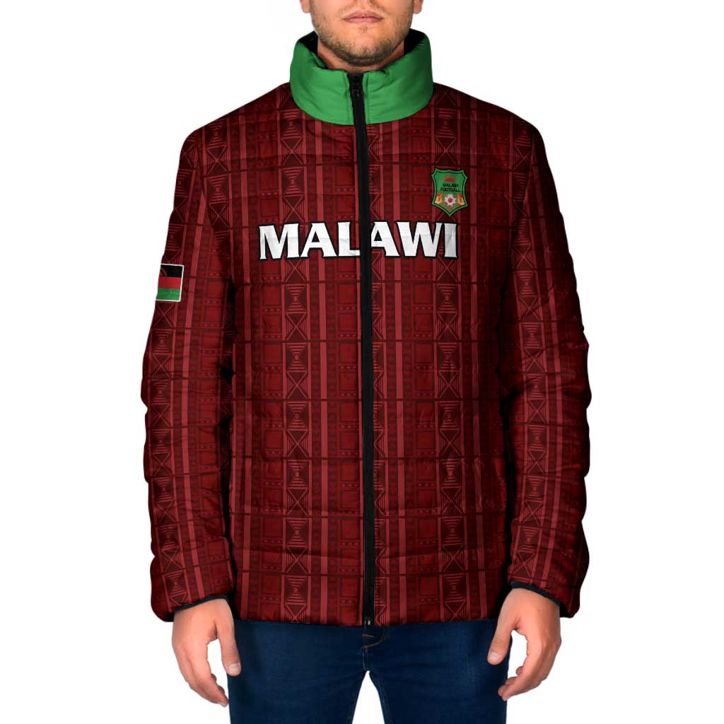 Custom Malawi Football Padded Jacket Come On Flames - Red - Wonder Print Shop