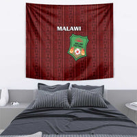 Red Malawi football wall tapestry with MALAWI lettering and football crest badge