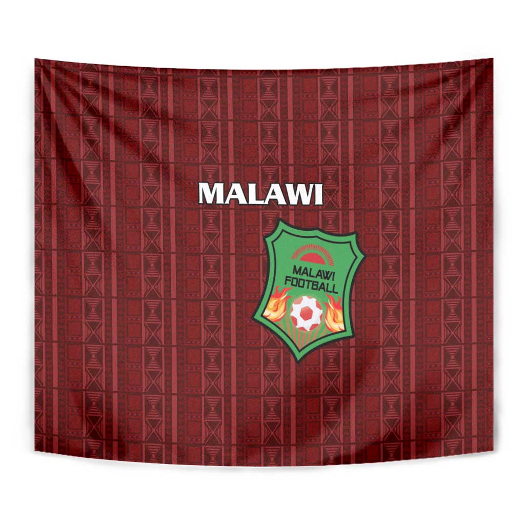 Red Malawi football tapestry with MALAWI text and central crest badge