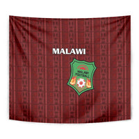 Red Malawi football tapestry with MALAWI text and central crest badge