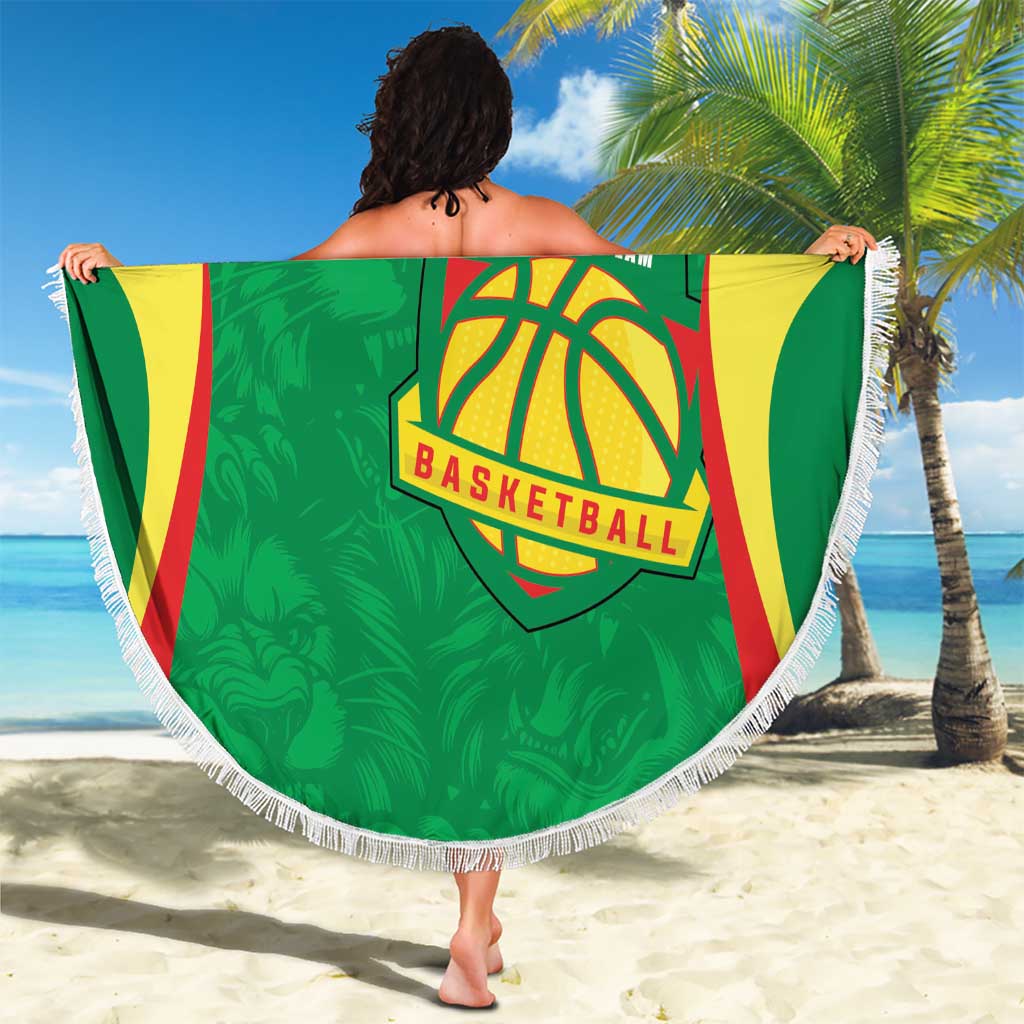 Custom Senegal Basketball Beach Blanket Go Champions Lions - Wonder Print Shop
