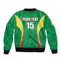 Custom Senegal Basketball Sleeve Zip Bomber Jacket Go Champions Lions - Wonder Print Shop