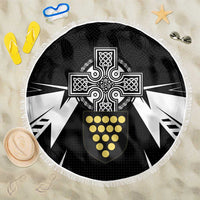 Cornwall Celtic Cross Beach Blanket Coat Of Arms With Celtic Pattern - Wonder Print Shop