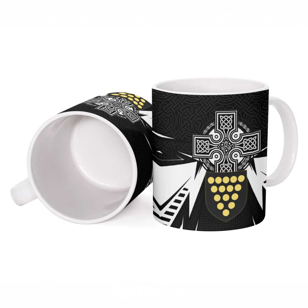 Cornwall Celtic Cross Ceramic Mug Coat Of Arms With Celtic Pattern - Wonder Print Shop