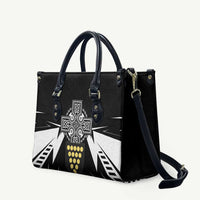 Cornwall Celtic Cross Leather Bag Coat Of Arms With Celtic Pattern - Wonder Print Shop