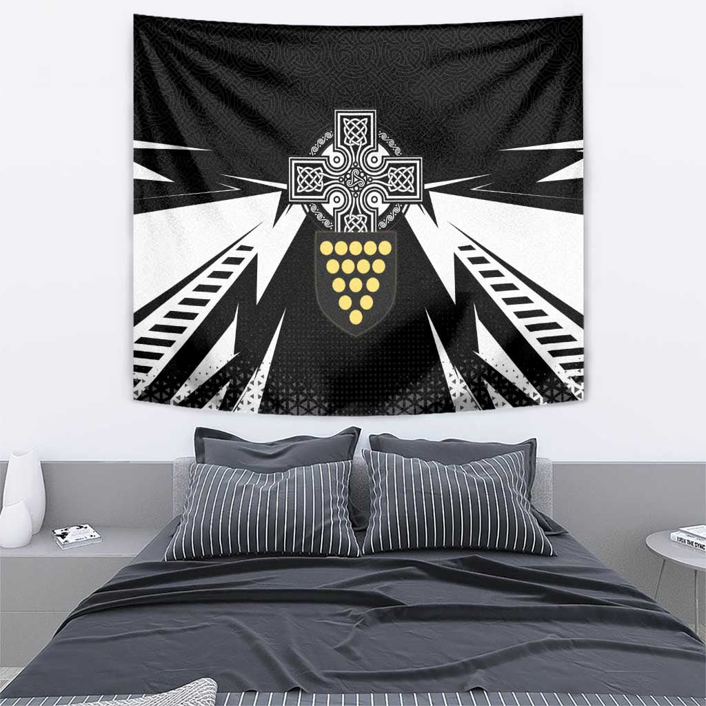 Cornwall Celtic Cross Tapestry Coat Of Arms With Celtic Pattern - Wonder Print Shop