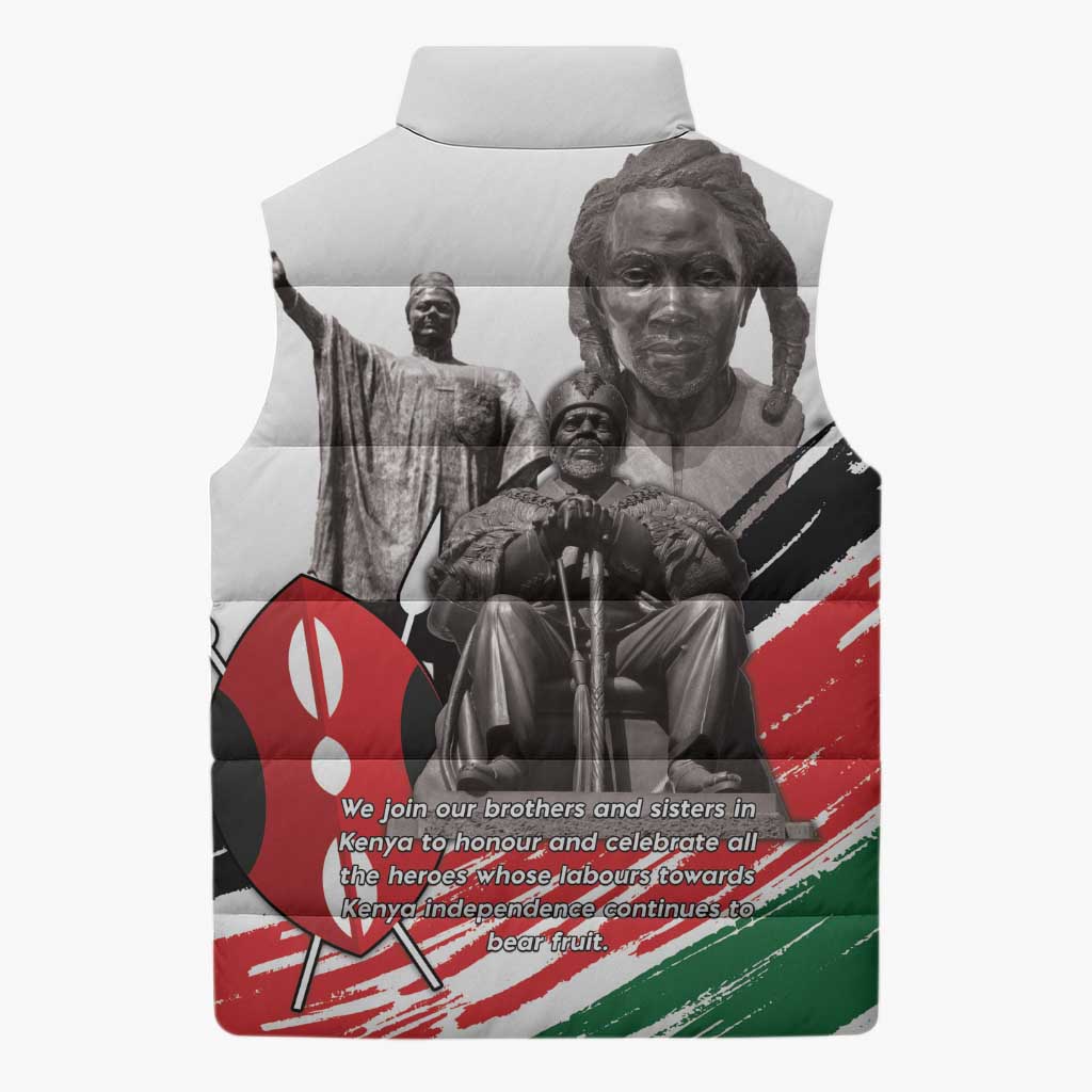 Kenya Mashujaa Day Sleeveless Puffer Jacket Kenyan Heroes - Wonder Print Shop