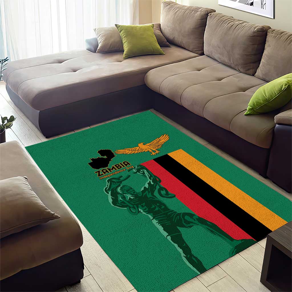 Zambia Independence Day Area Rug Lusaka Freedom Statue - Wonder Print Shop