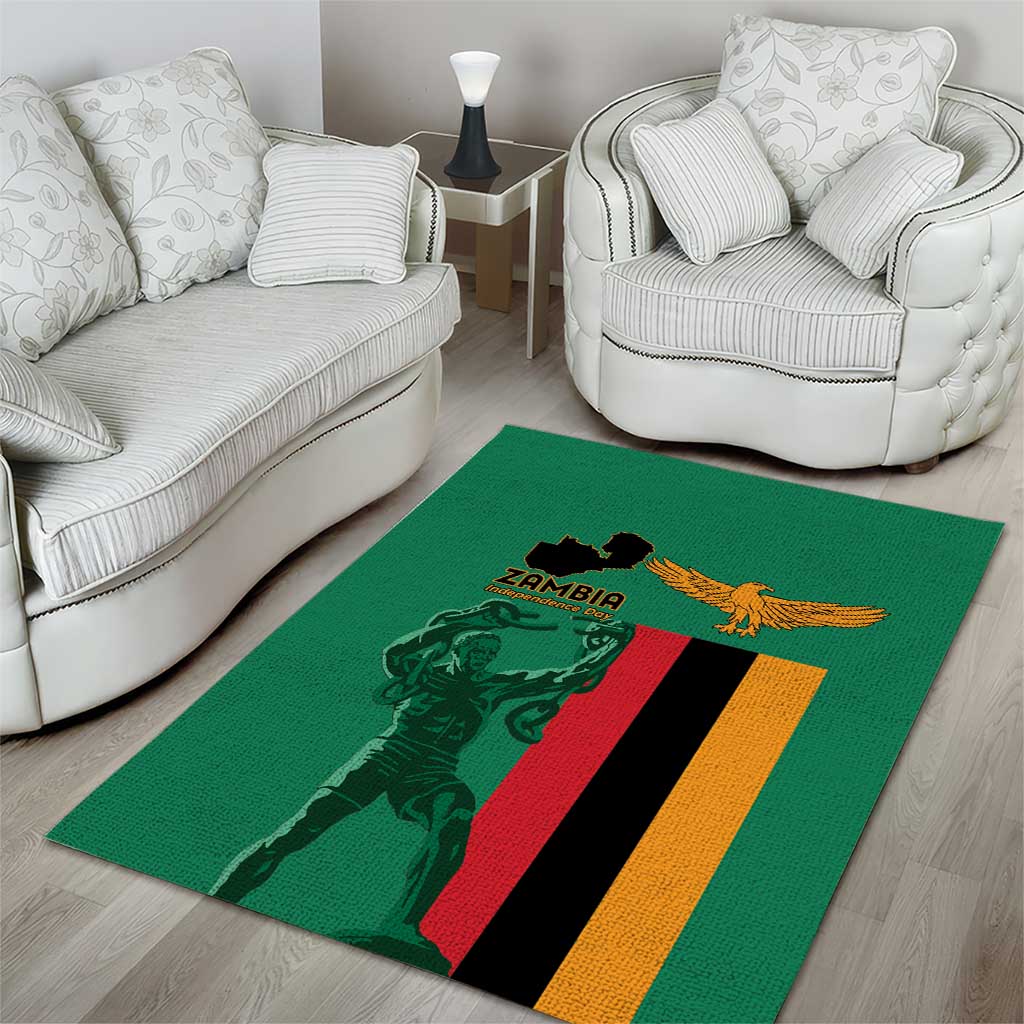 Zambia Independence Day Area Rug Lusaka Freedom Statue - Wonder Print Shop