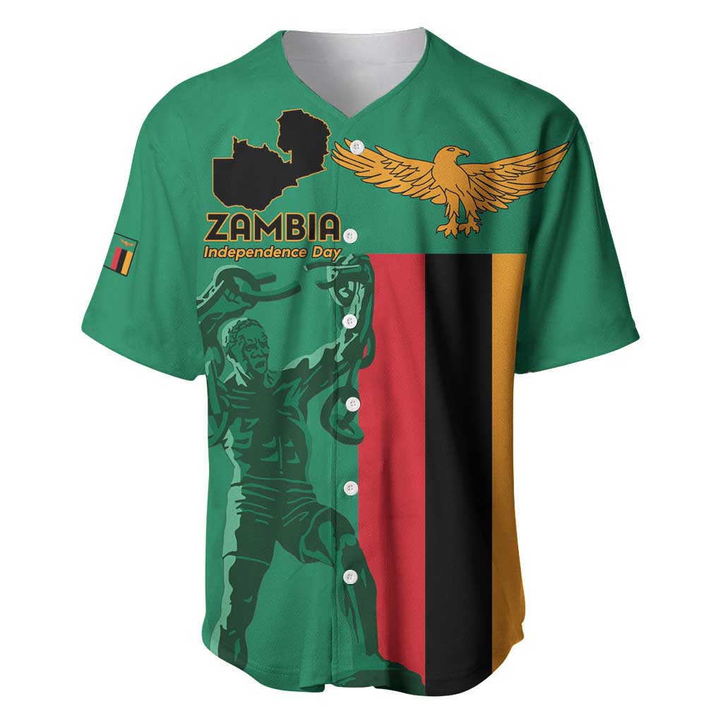 Personalized Zambia Independence Day Baseball Jersey Lusaka Freedom Statue - Wonder Print Shop