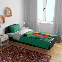 Zambia Independence Day Bedding Set Lusaka Freedom Statue - Wonder Print Shop