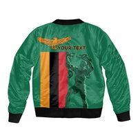 Personalized Zambia Independence Day Bomber Jacket Lusaka Freedom Statue - Wonder Print Shop