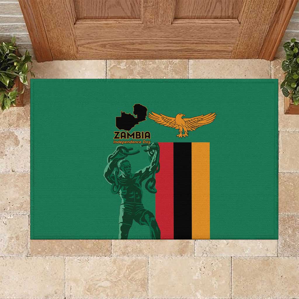 Zambia Independence Day Rubber Doormat Lusaka Freedom Statue - Wonder Print Shop