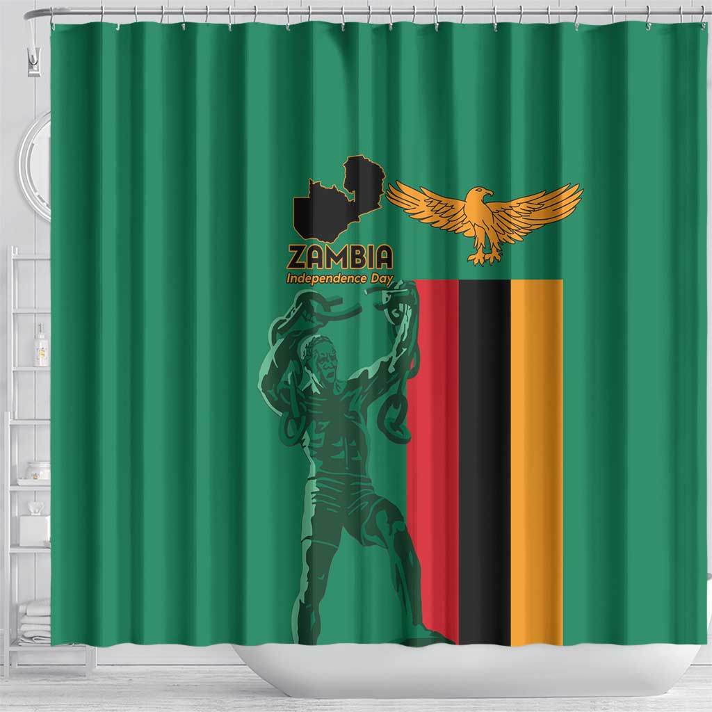 Zambia Independence Day Shower Curtain Lusaka Freedom Statue - Wonder Print Shop