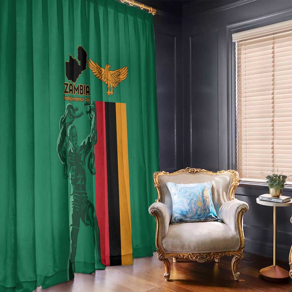 Zambia Independence Day Window Curtain Lusaka Freedom Statue - Wonder Print Shop