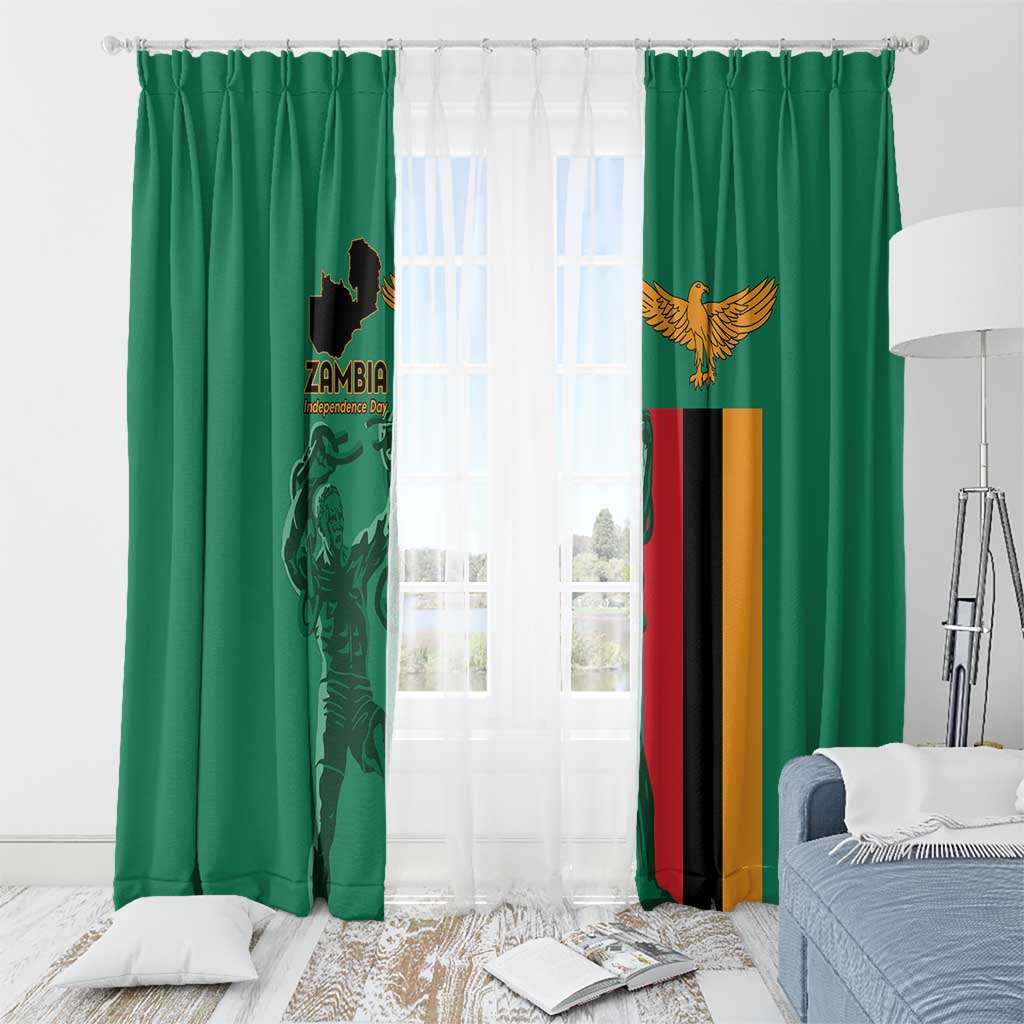 Zambia Independence Day Window Curtain Lusaka Freedom Statue - Wonder Print Shop