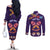 Personalised Mexico Day Of The Dead Couples Matching Off The Shoulder Long Sleeve Dress and Long Sleeve Button Shirt Sugar Skull With Maracas Mexican Folk Pattern LT15