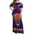 Personalised Mexico Day Of The Dead Off Shoulder Maxi Dress Sugar Skull With Maracas Mexican Folk Pattern LT15