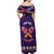 Personalised Mexico Day Of The Dead Off Shoulder Maxi Dress Sugar Skull With Maracas Mexican Folk Pattern LT15