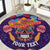 Personalised Mexico Day Of The Dead Round Carpet Sugar Skull With Maracas Mexican Folk Pattern