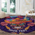 Personalised Mexico Day Of The Dead Round Carpet Sugar Skull With Maracas Mexican Folk Pattern