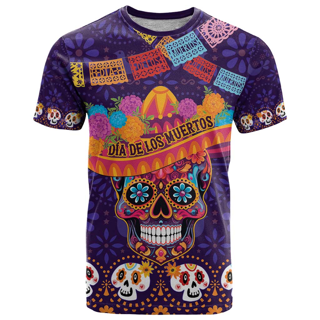 Personalised Mexico Day Of The Dead T Shirt Sugar Skull With Maracas Mexican Folk Pattern LT15