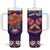 Personalised Mexico Day Of The Dead Tumbler With Handle Sugar Skull With Maracas Mexican Folk Pattern