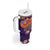 Personalised Mexico Day Of The Dead Tumbler With Handle Sugar Skull With Maracas Mexican Folk Pattern