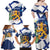 Personalised Finland Independence Day Family Matching Off Shoulder Maxi Dress and Hawaiian Shirt Lily Of The Valley Mix Holly Blue - Coat Of Arms Style - Wonder Print Shop