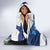 Personalised Finland Independence Day Hooded Blanket Lily Of The Valley Mix Holly Blue - Coat Of Arms Style