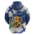 Personalised Finland Independence Day Hoodie Lily Of The Valley Mix Holly Blue - Coat Of Arms Style - Wonder Print Shop