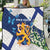 Personalised Finland Independence Day Quilt Lily Of The Valley Mix Holly Blue - Coat Of Arms Style - Wonder Print Shop