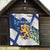 Personalised Finland Independence Day Quilt Lily Of The Valley Mix Holly Blue - Coat Of Arms Style - Wonder Print Shop