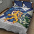 Personalised Finland Independence Day Quilt Bed Set Lily Of The Valley Mix Holly Blue - Coat Of Arms Style - Wonder Print Shop