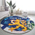 Personalised Finland Independence Day Round Carpet Lily Of The Valley Mix Holly Blue - Coat Of Arms Style