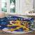 Personalised Finland Independence Day Round Carpet Lily Of The Valley Mix Holly Blue - Coat Of Arms Style